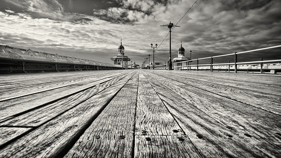 the long walk / 16x9 + HDR + piers [North pier] + fylde coast [scenic]